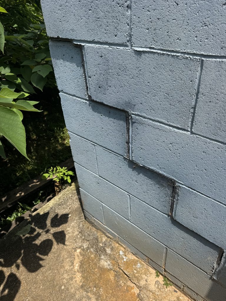 stair step crack repair visualization USR