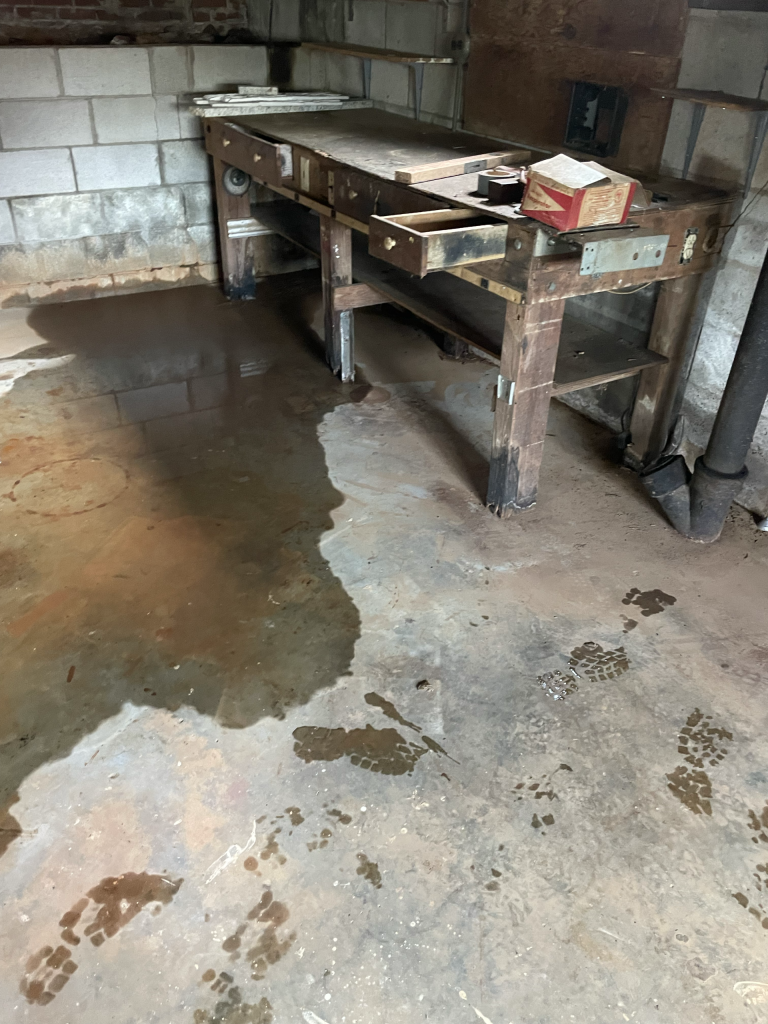 water intrusion into a basement in Greer South Carolina