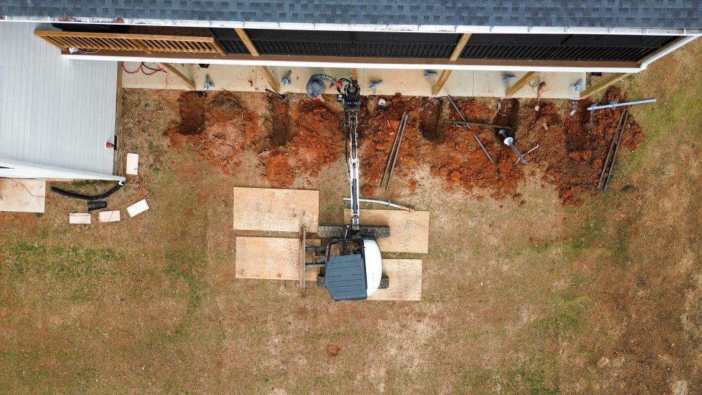 Helical Piers Bird's Eye View of a USR install in Salem South Carolina