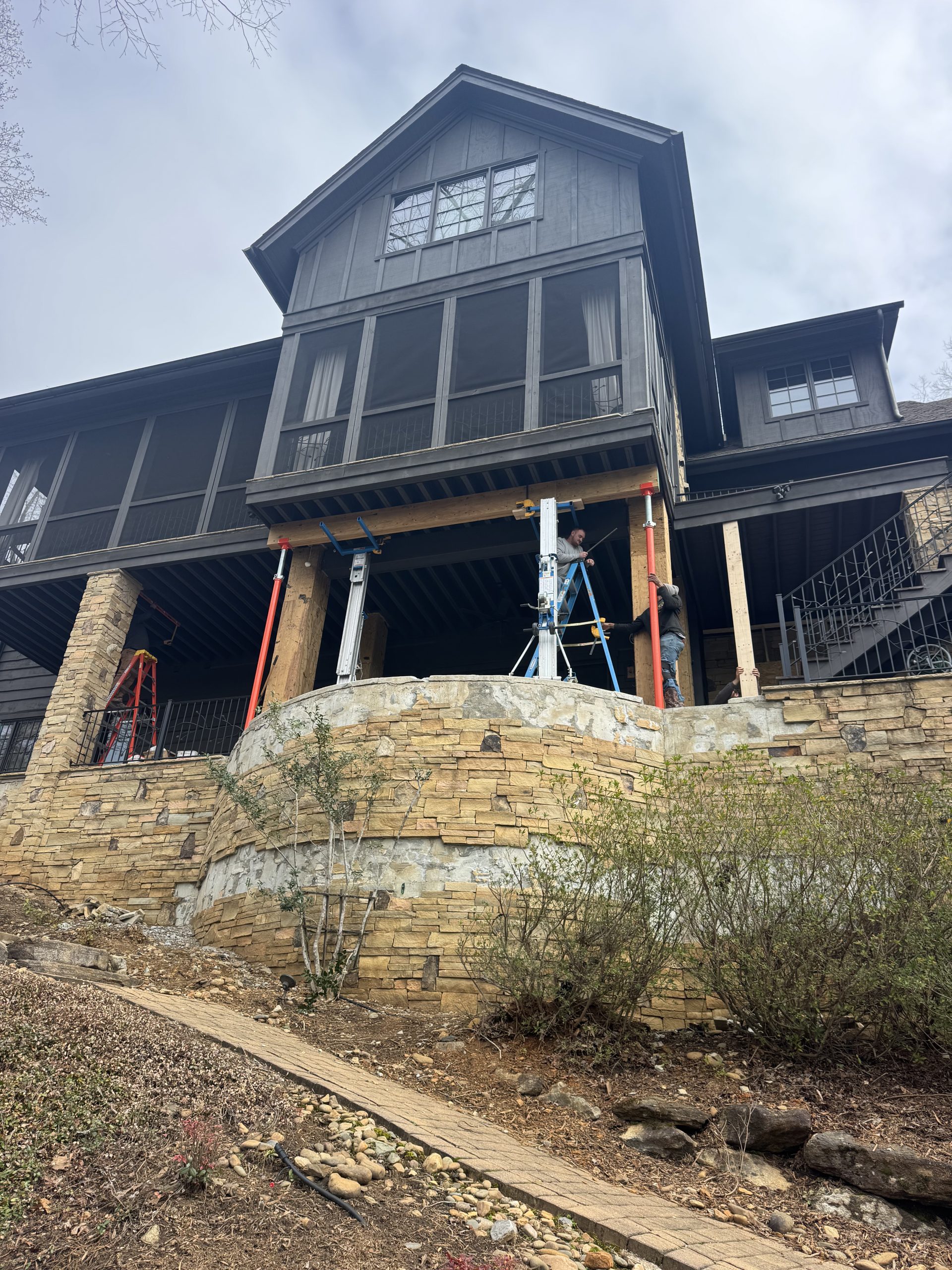 A complex foundation repair on lake Keowee in South Carolina